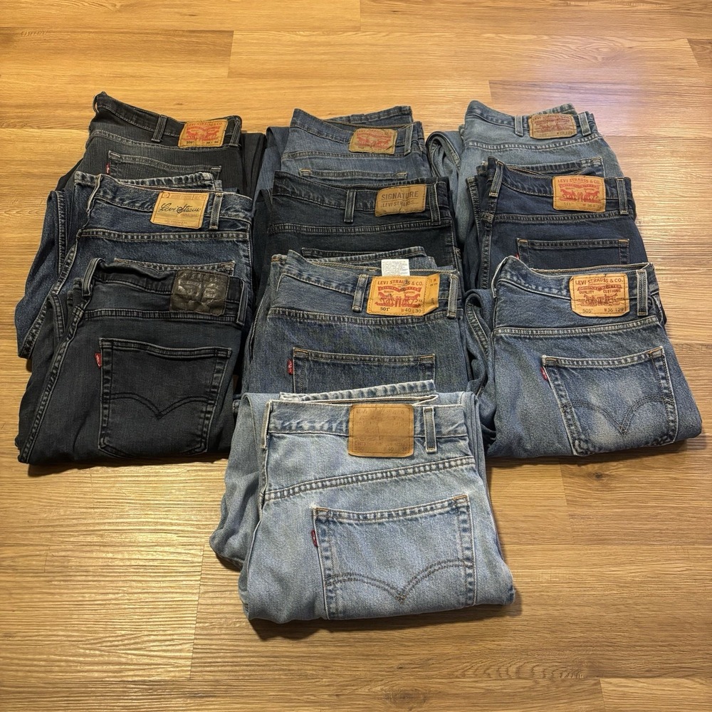Levis Men's Jeans 36-42 Reseller Bundle Craft Lot Of 10 Mixed Styles Wholesale